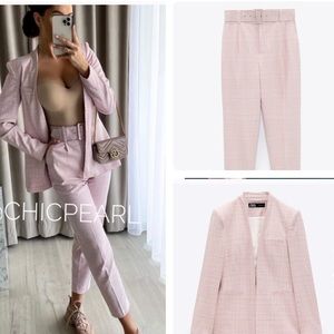 Zara plaid jacket and pants set
